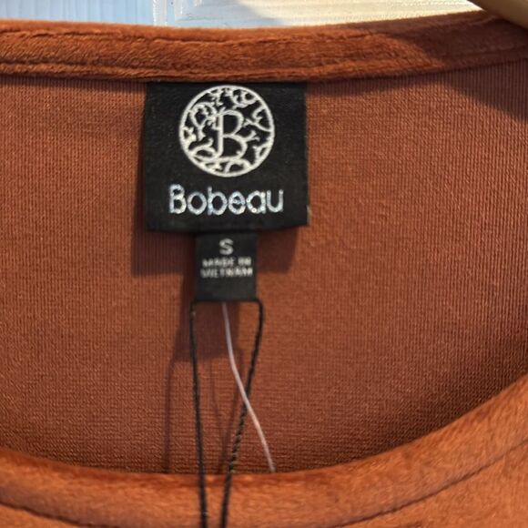 BOBEAU NWT Burnt Orange Women's Velvet Puff Sleeve Top Small - Picture 3 of 4
